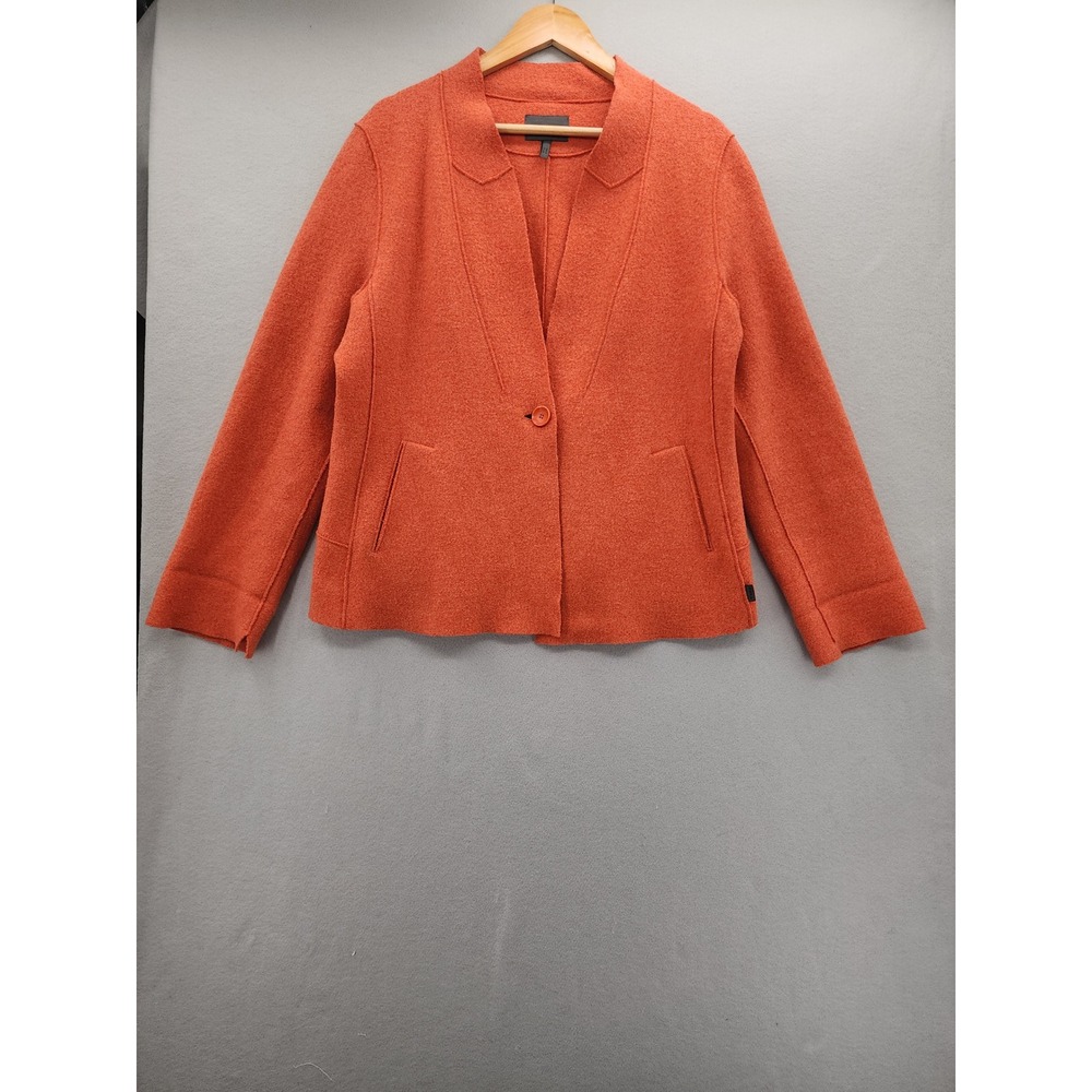 OSKA Boiled Wool Jacket 3 Orange Rust Virgin Wool Moessmer Lagenlook Blazer Coat - Picture 1 of 16